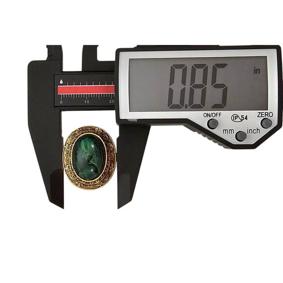 1928 Brand Gold Tone Green Oval Lucite Clip On Earrings - Picture 11 of 13